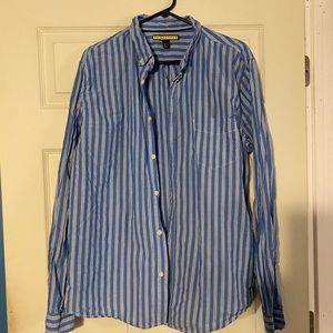 Prince and fox blue and white button up .